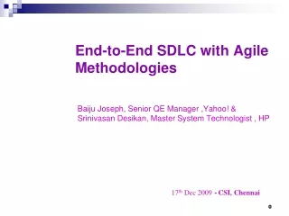 End-to-End SDLC with Agile Methodologies