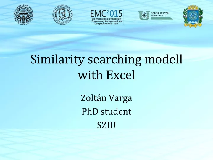 similarity searching modell with excel