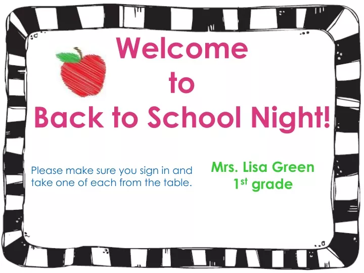 welcome to back to school night