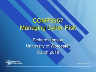 COMP3357  Managing Cyber Risk