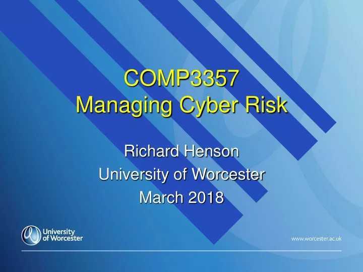 comp3357 managing cyber risk
