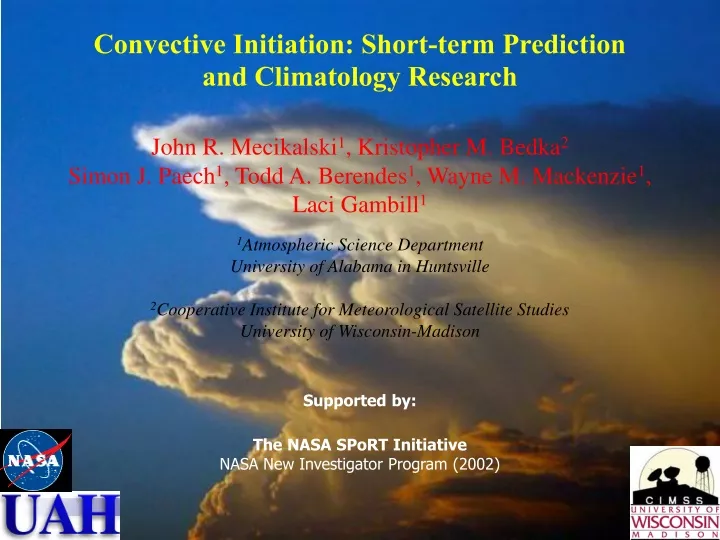convective initiation short term prediction