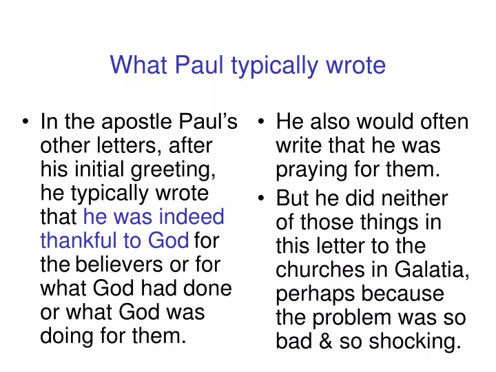 what paul typically wrote