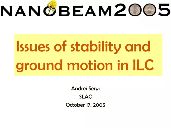issues of stability and ground motion in ilc