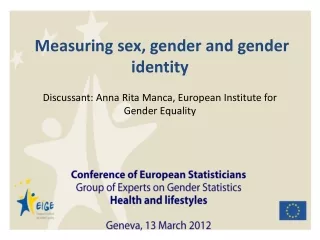 Conference of European Statisticians Group of Experts on Gender Statistics Health and lifestyles