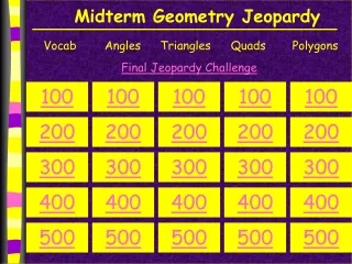 Midterm Geometry Jeopardy