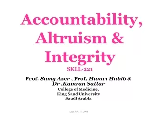 Accountability, Altruism &amp; Integrity SKLL-221