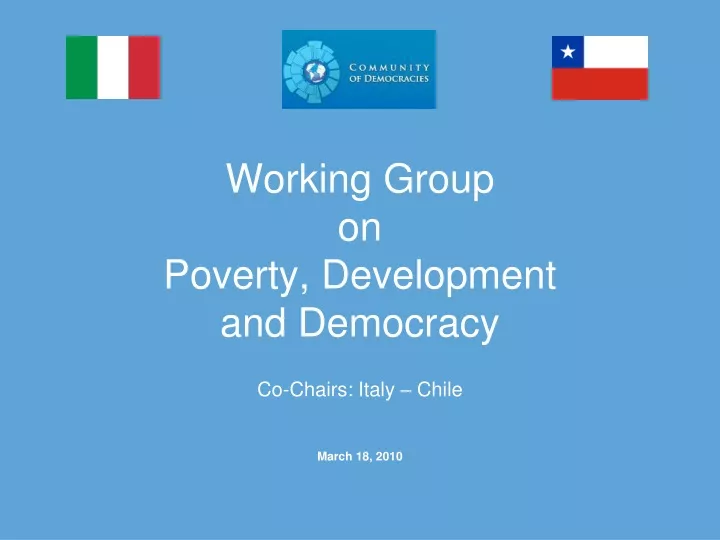 working group on poverty development and democracy