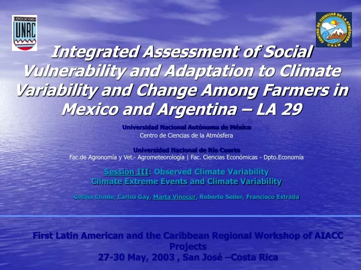 integrated assessment of social vulnerability