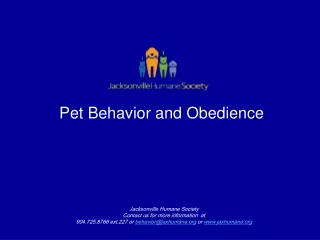 Pet Behavior and Obedience