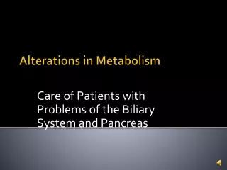 Alterations in Metabolism
