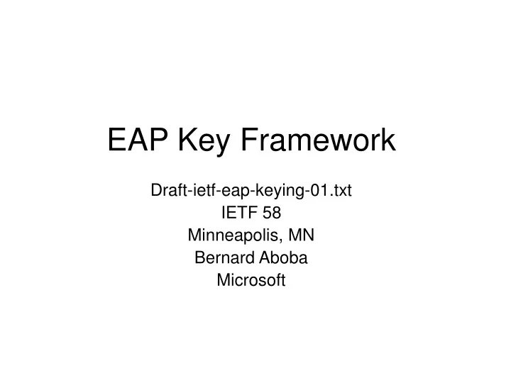 eap key framework