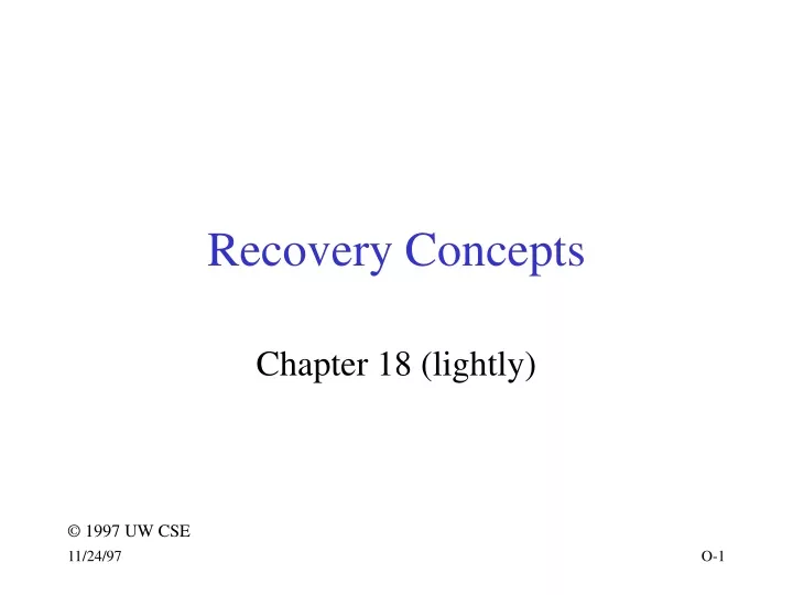 recovery concepts