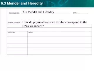 6.3 Mendel and Heredity