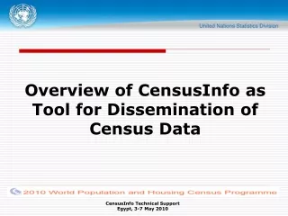Overview of CensusInfo as Tool for Dissemination of Census Data