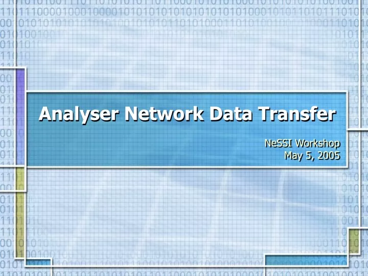 analyser network data transfer