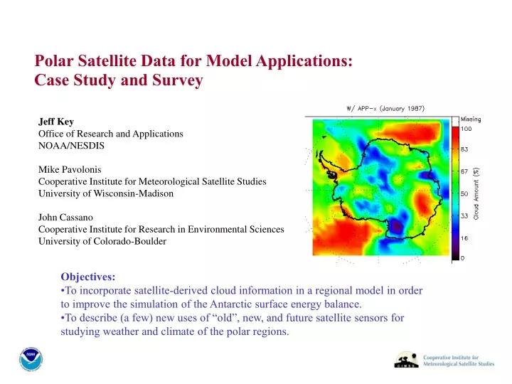 polar satellite data for model applications case study and survey