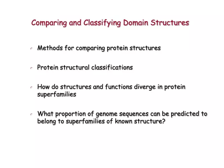 comparing and classifying domain structures