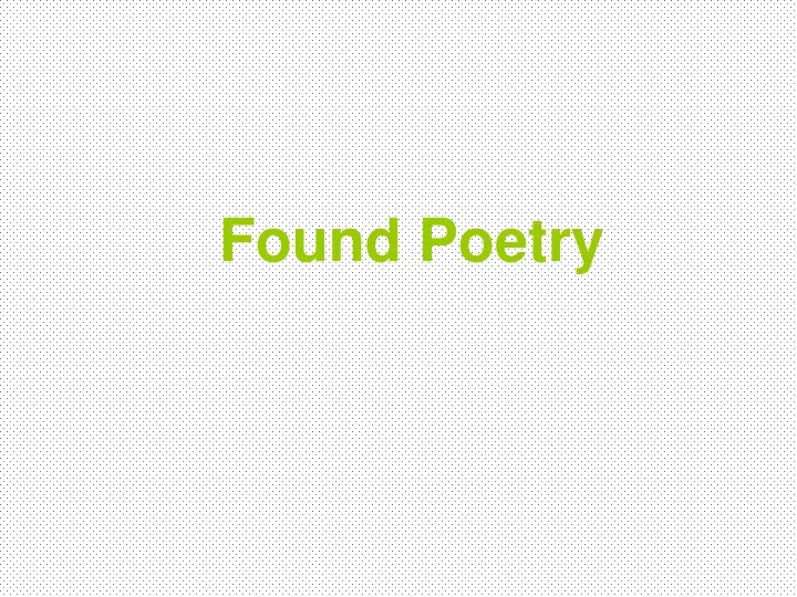 found poetry