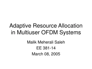 Adaptive Resource Allocation in Multiuser OFDM Systems