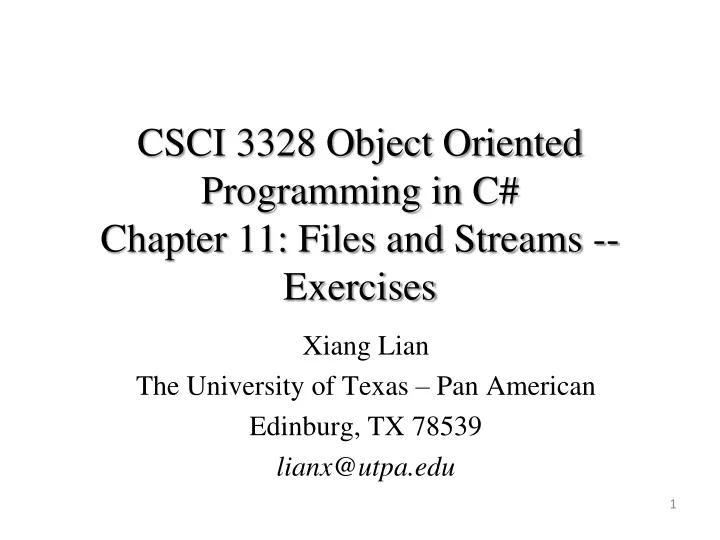 csci 3328 object oriented programming in c chapter 11 files and streams exercises