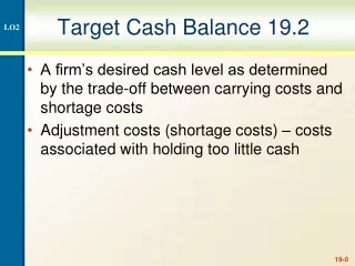 Target Cash Balance 19.2
