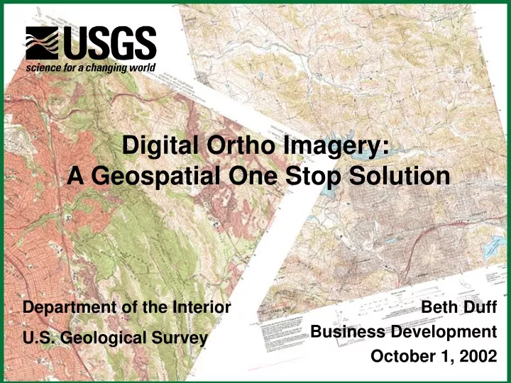 digital ortho imagery a geospatial one stop solution