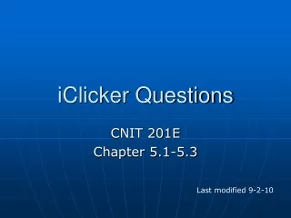 iClicker Questions