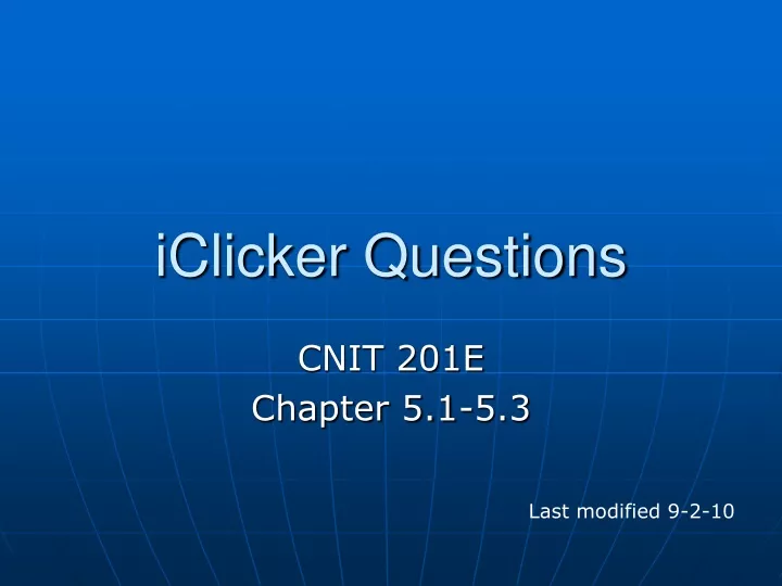 iclicker questions