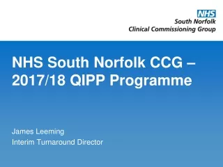 NHS South Norfolk CCG – 2017/18 QIPP Programme