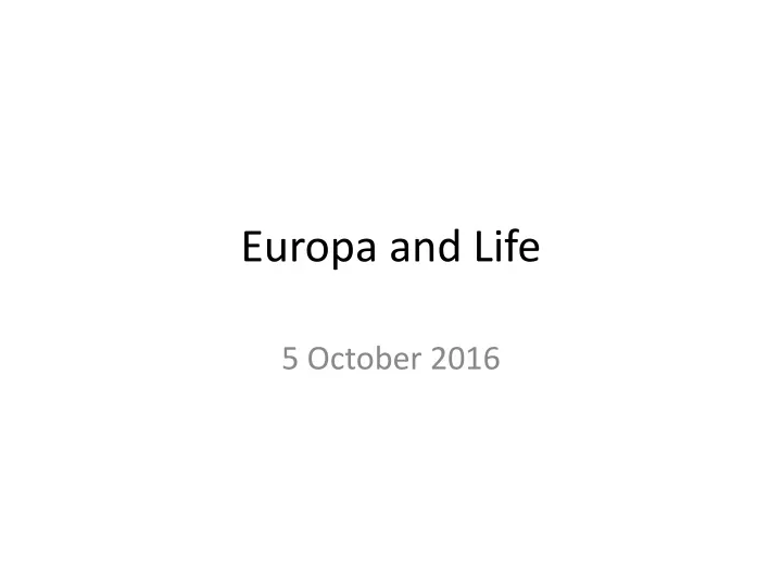 europa and life