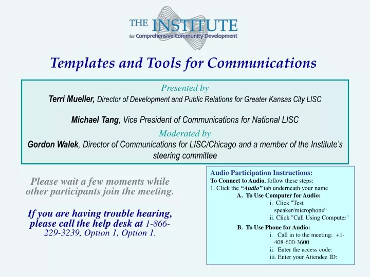 templates and tools for communications