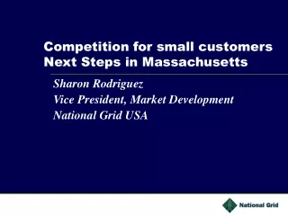 Competition for small customers Next Steps in Massachusetts