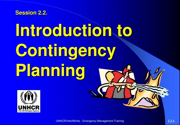 session 2 2 introduction to contingency planning
