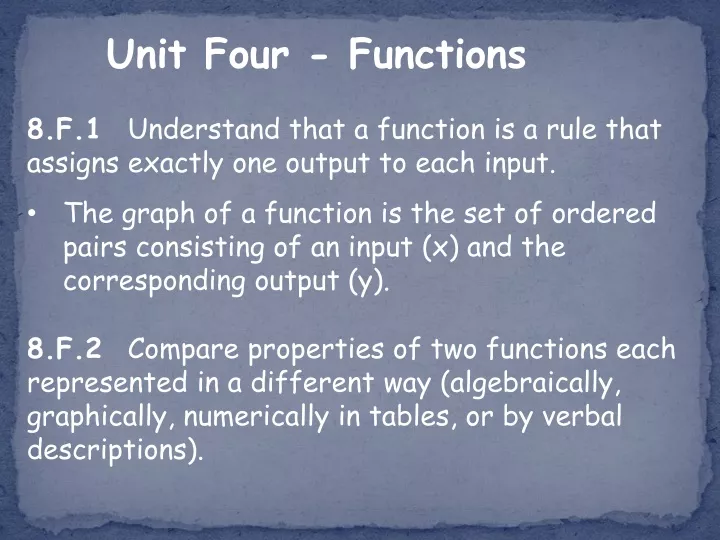 unit four functions