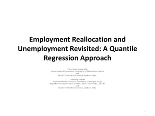 Employment Reallocation and Unemployment Revisited: A Quantile Regression Approach