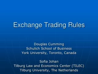 Exchange Trading Rules