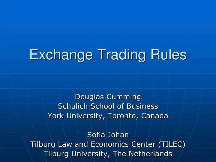 exchange trading rules