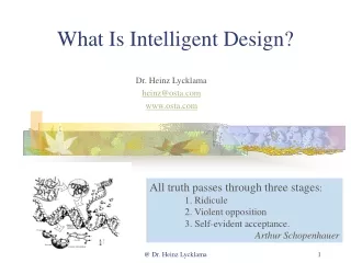 What Is Intelligent Design?