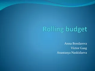 Rolling budget