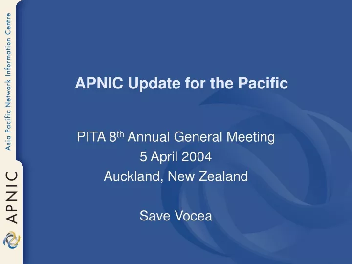 apnic update for the pacific