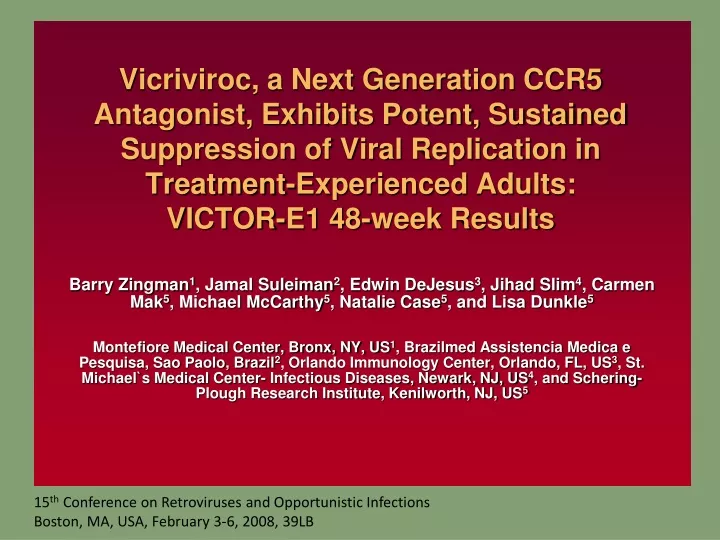 vicriviroc a next generation ccr5 antagonist