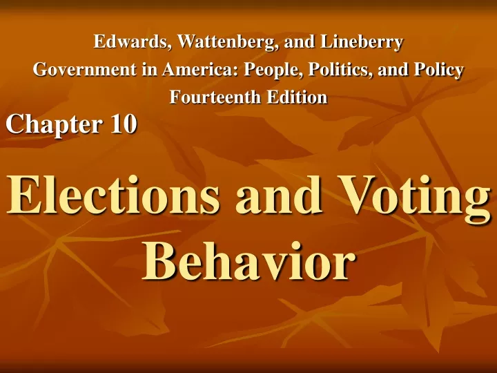 elections and voting behavior