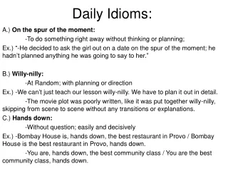 Daily Idioms: