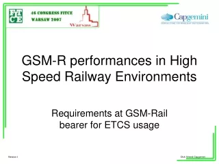 GSM-R performances in High Speed Railway Environments
