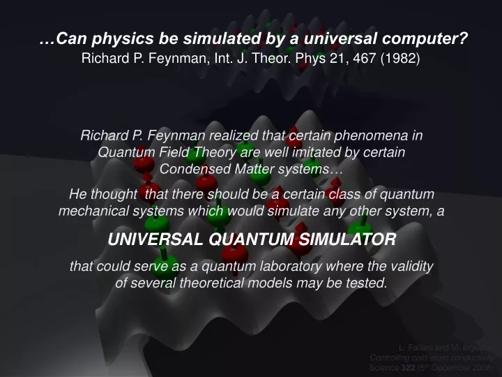 can physics be simulated by a universal computer