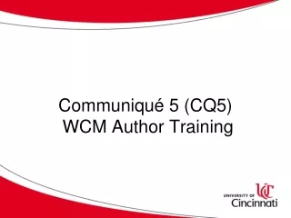 Communiqué 5 (CQ5)  WCM Author Training
