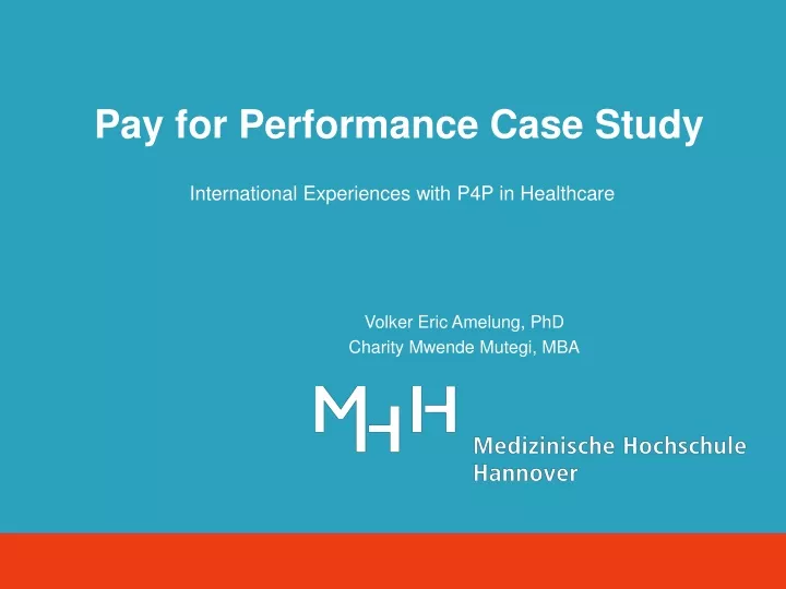 pay for performance case study