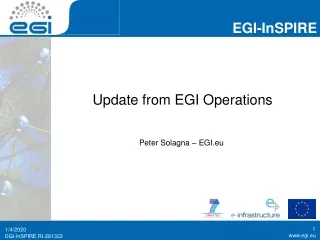 Update from EGI Operations