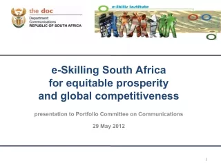 e-Skilling South Africa  for equitable prosperity  and global competitiveness